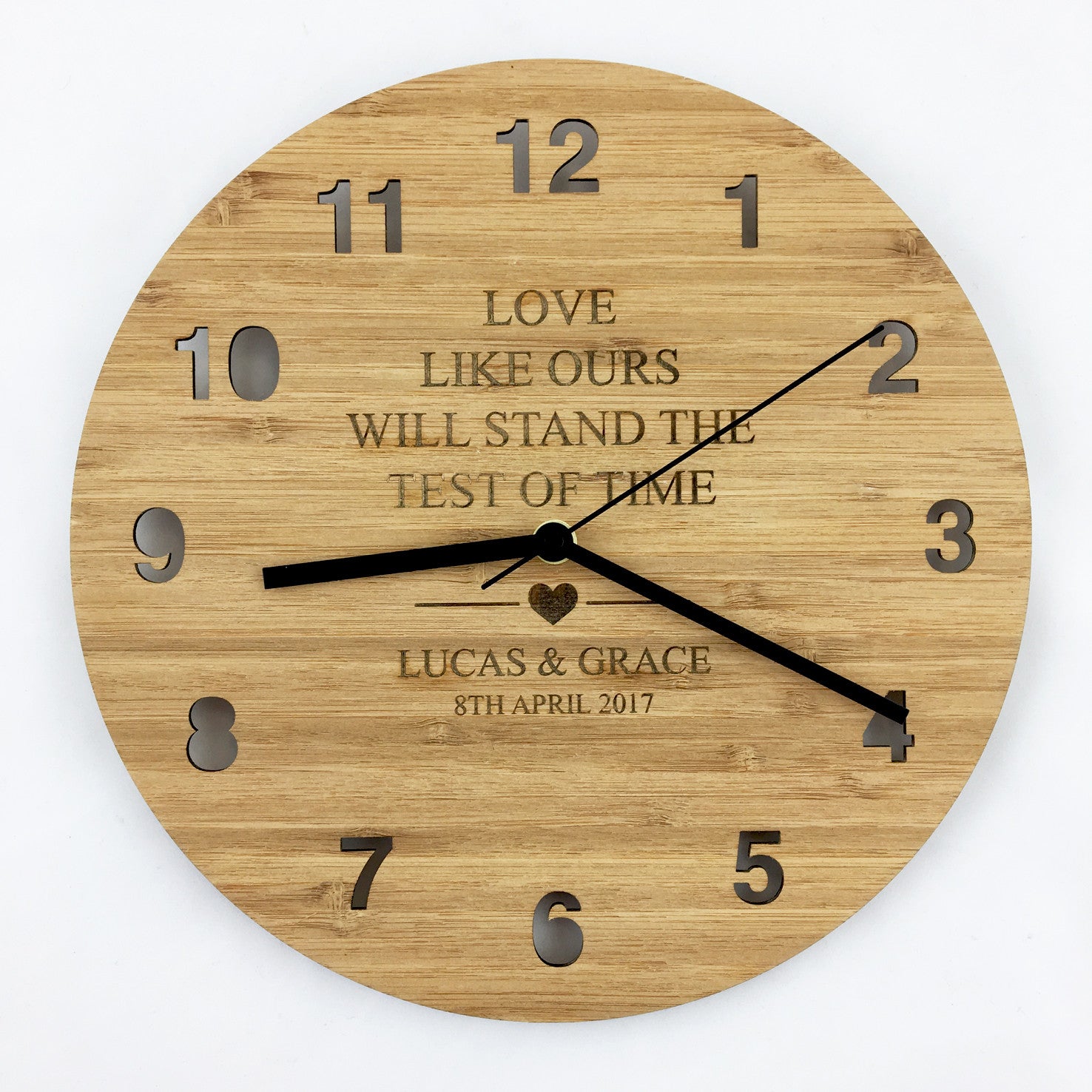 Love Like Ours Bamboo Clock