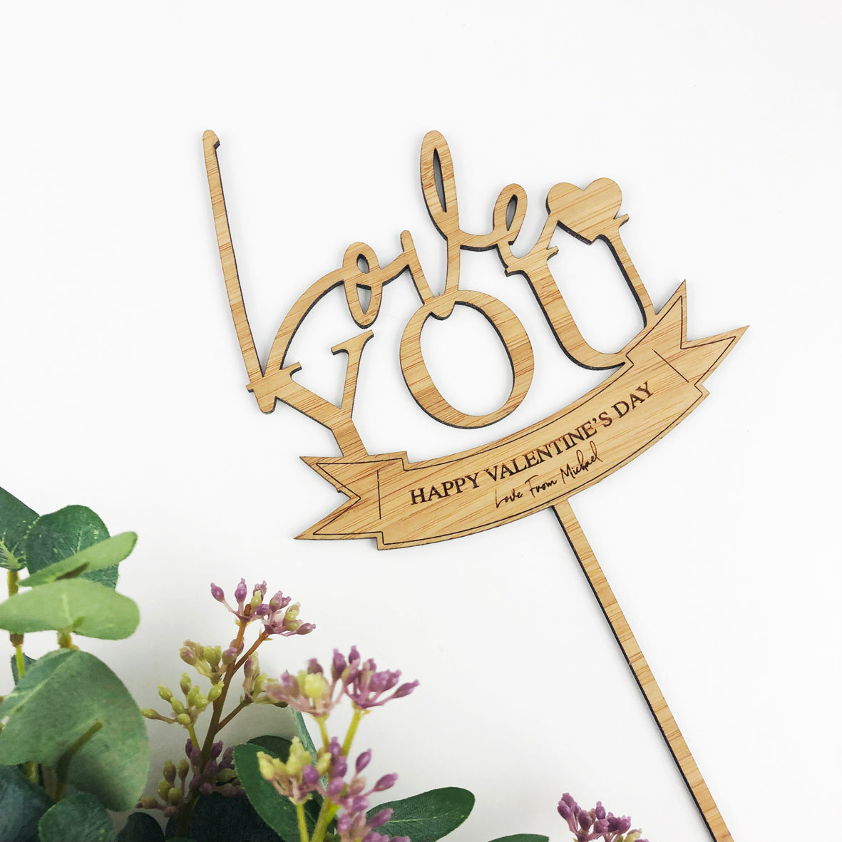 Love You Bamboo Planter Stick