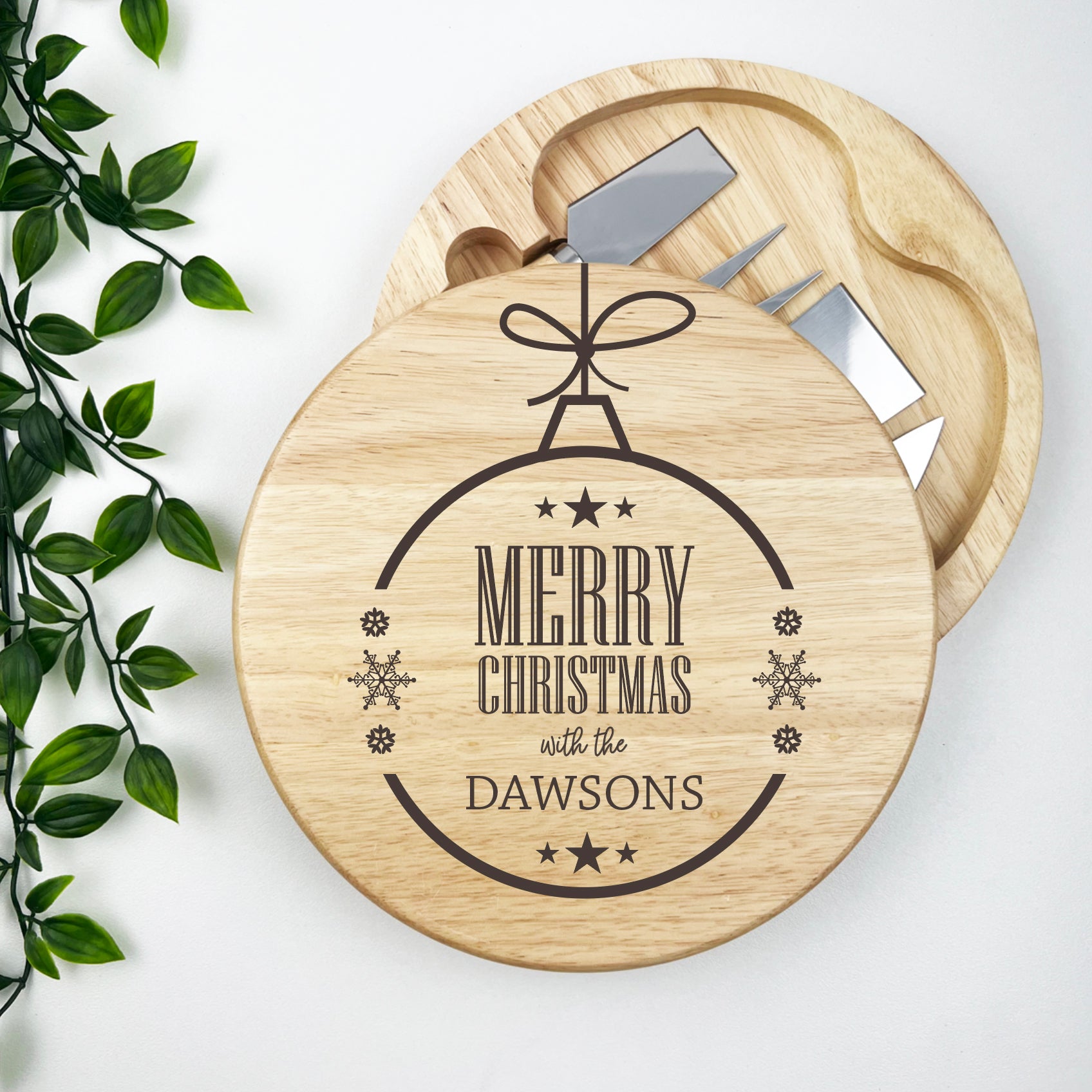 Merry Christmas Personalised Cheeseboard Set