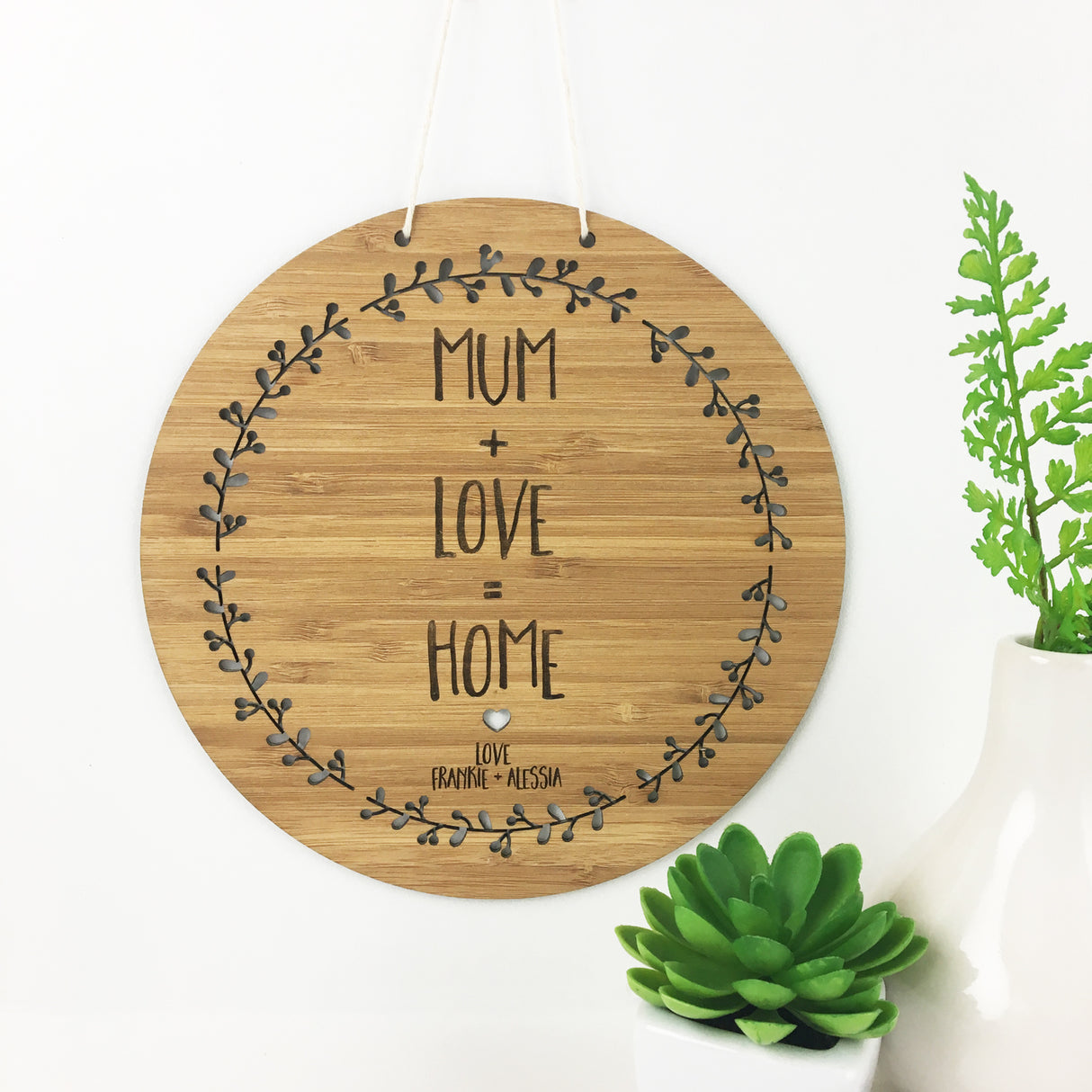 Mum + Home + Love Wall Hanging