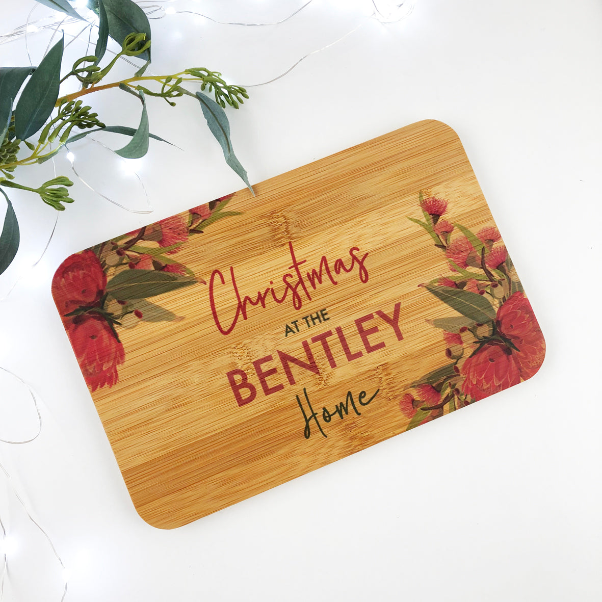 Australian Native Flora Christmas Bamboo Serving Board