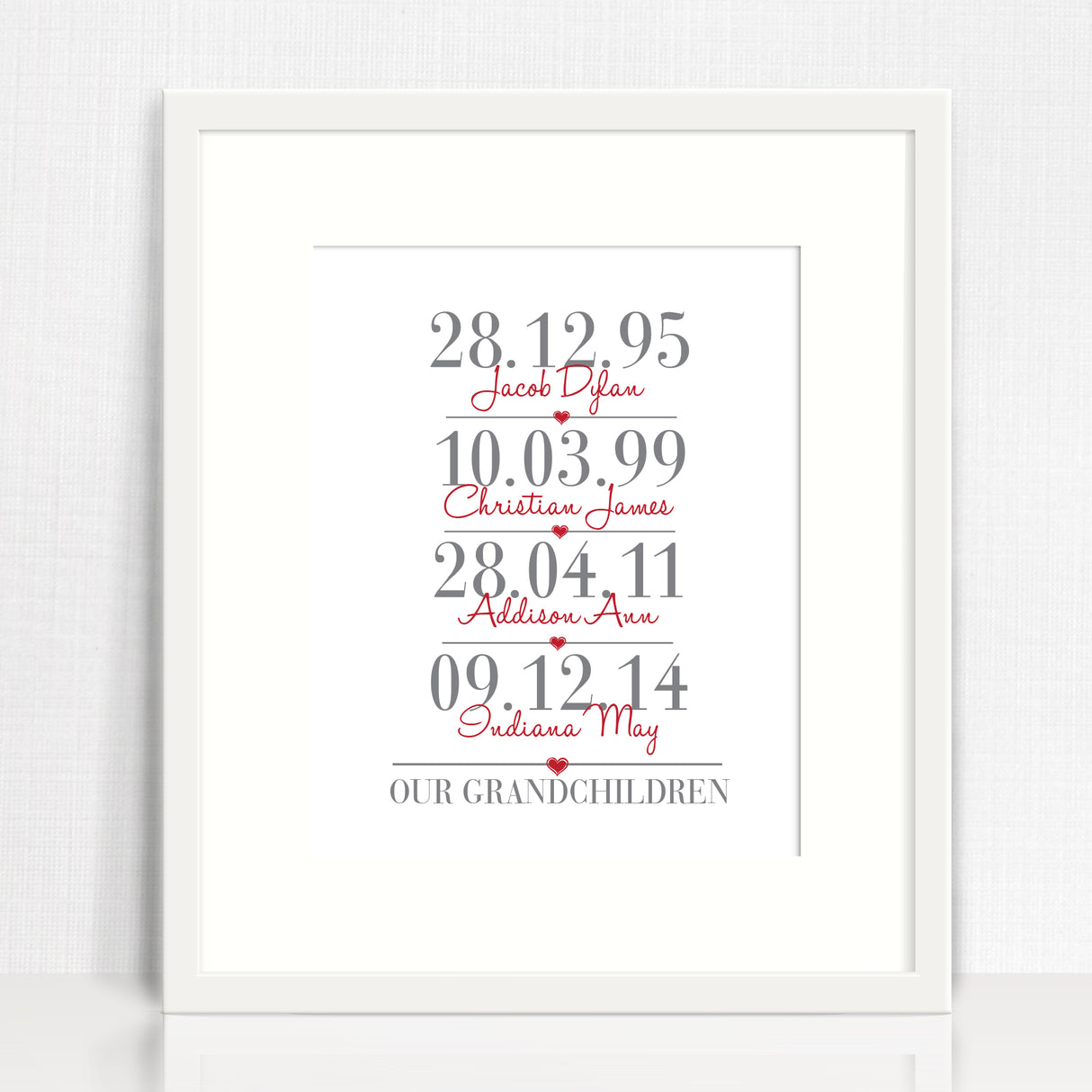 Grandchildren Personalised Print