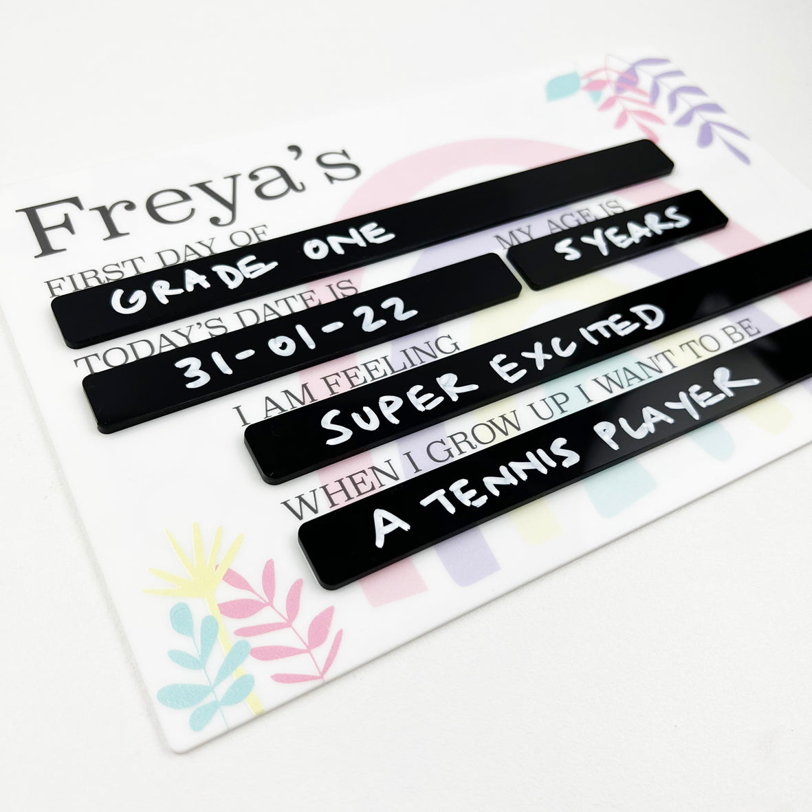 First Day Of Milestone Board - Pastel Girls (black)