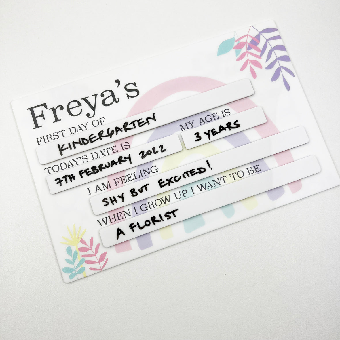 First Day Of Milestone Board - Pastel Girls (white)