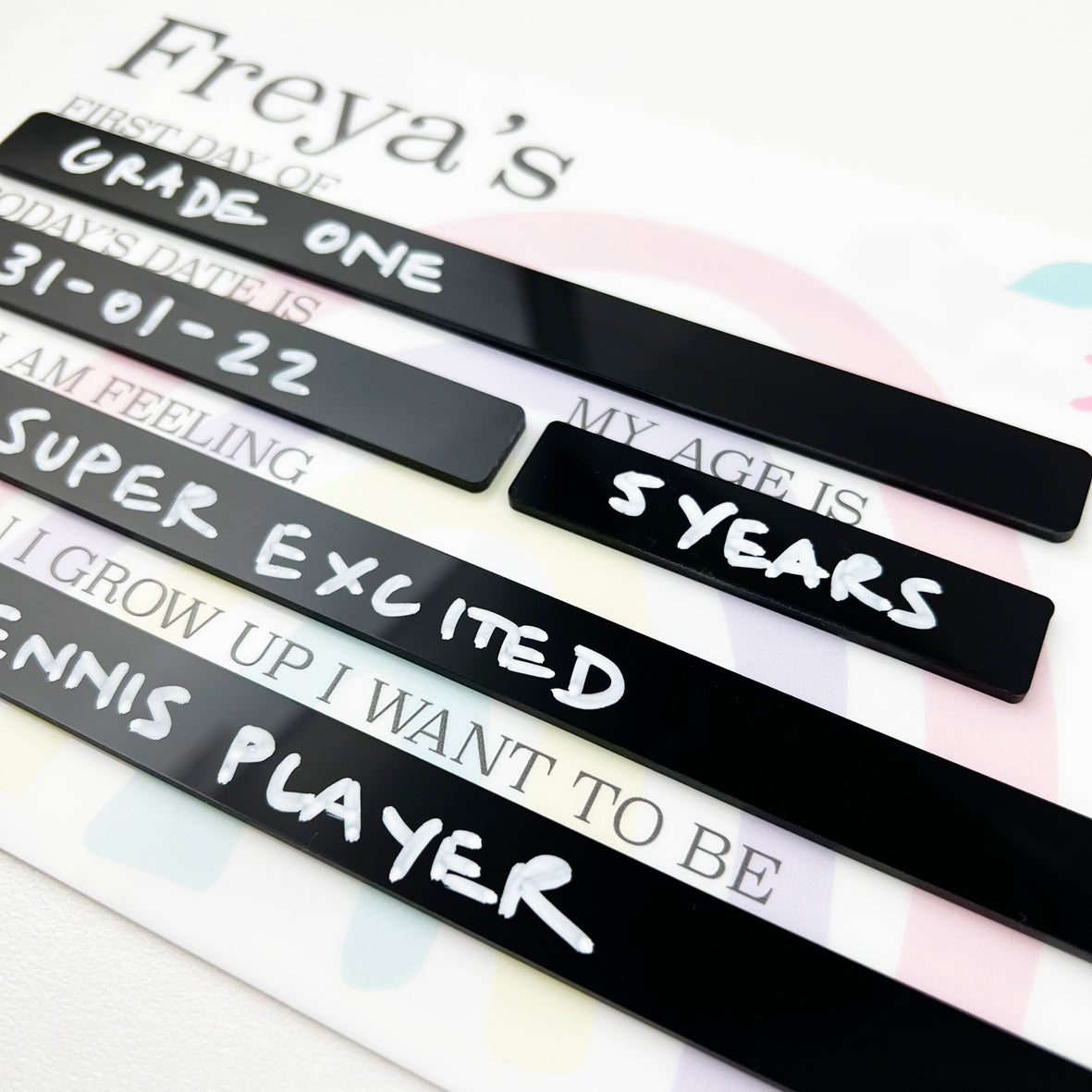 First Day Of Milestone Board - Pastel Girls (black)