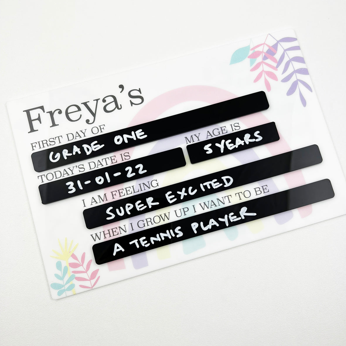 First Day Of Milestone Board - Pastel Girls (black)