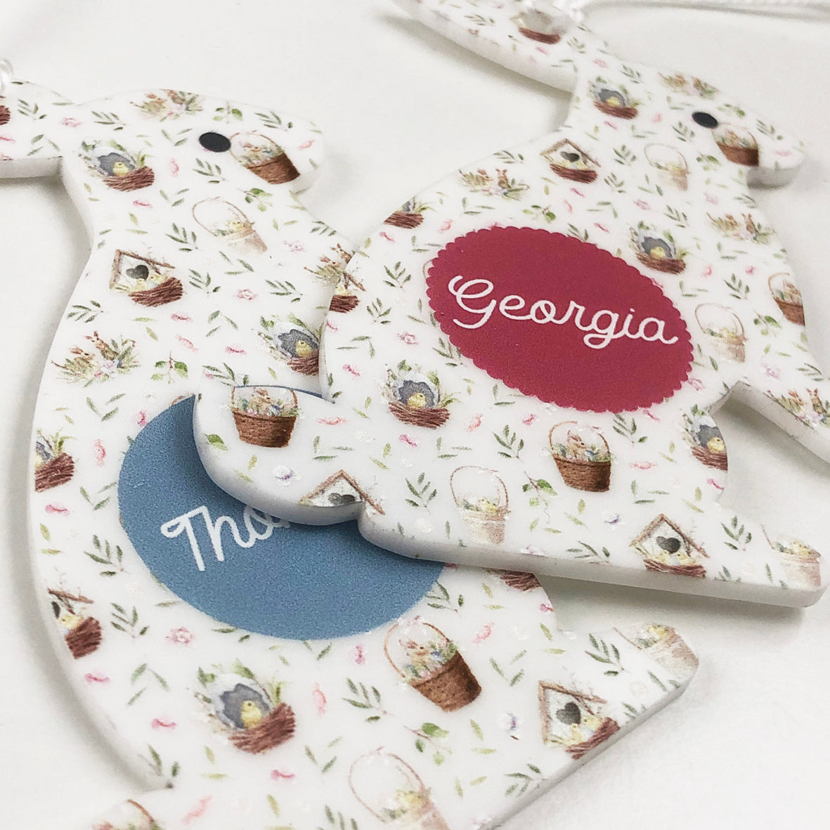 Patterned Easter Bunny Name Tags
