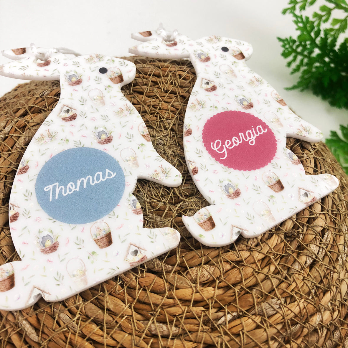 Patterned Easter Bunny Name Tags