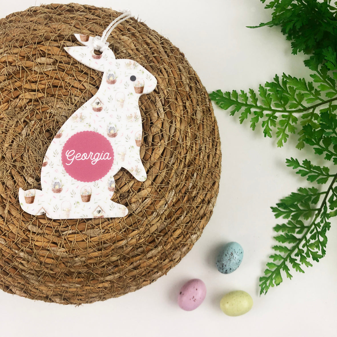 Patterned Easter Bunny Name Tags