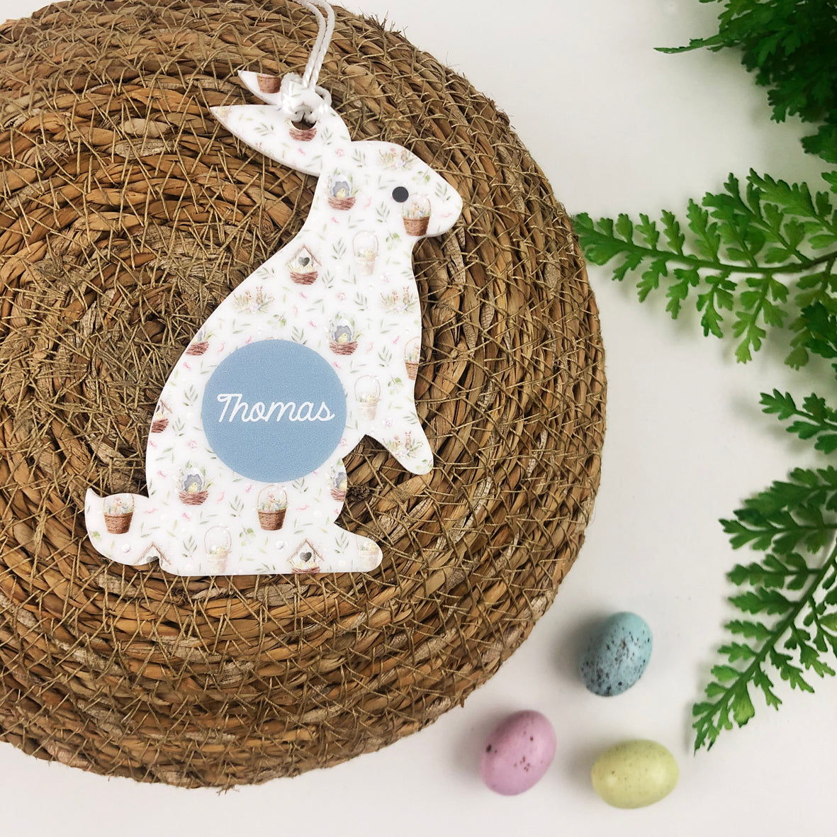 Patterned Easter Bunny Name Tags