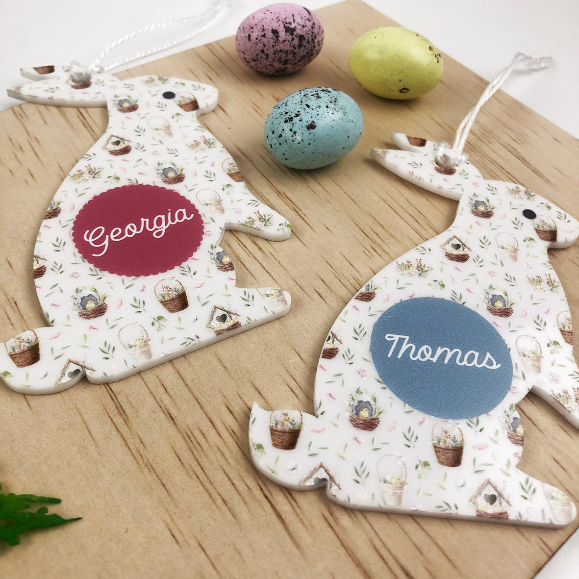 Patterned Easter Bunny Name Tags