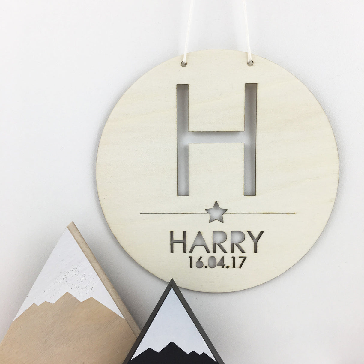 Boys' Round Initial Plywood Wall Hanging