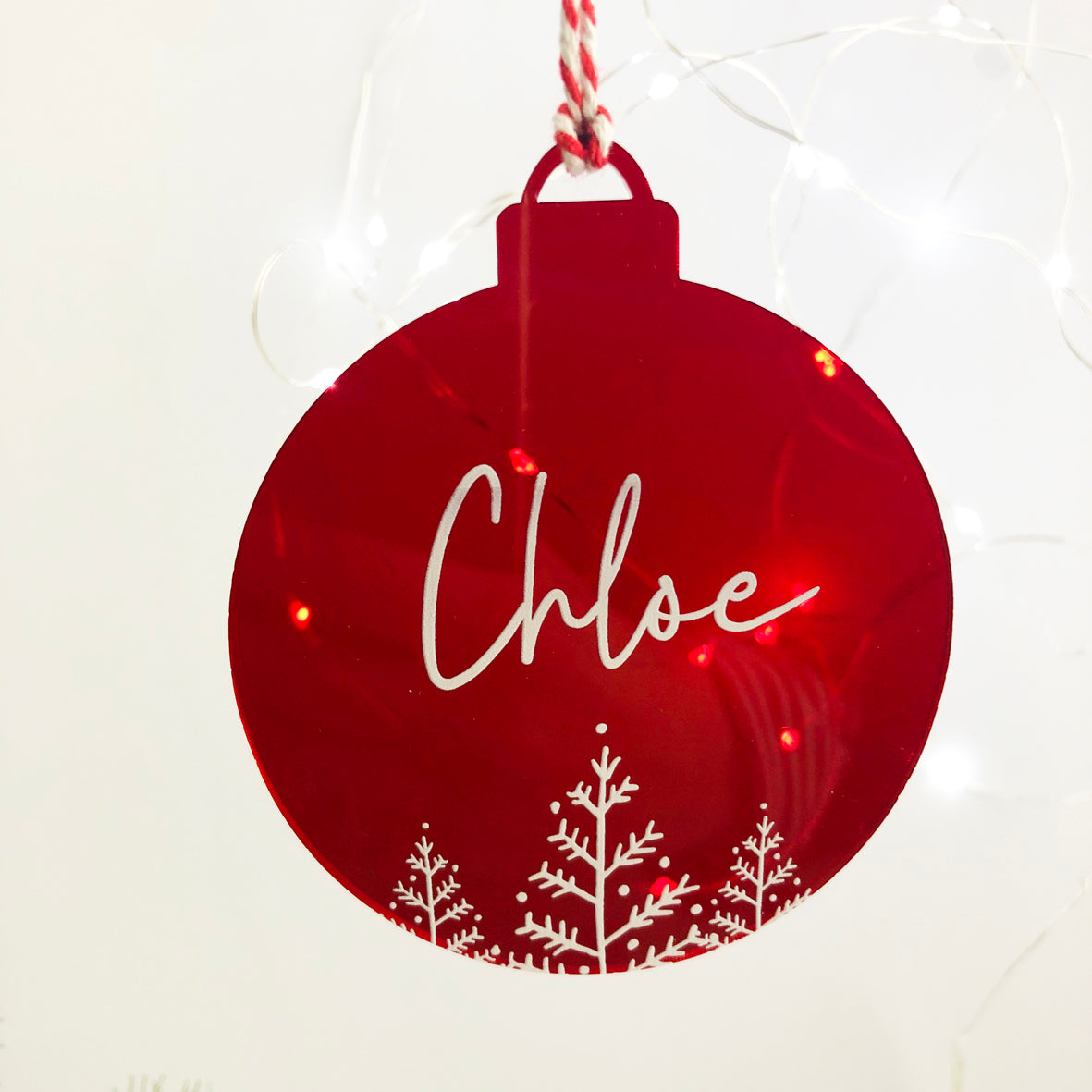 Red Christmas Name Ornament