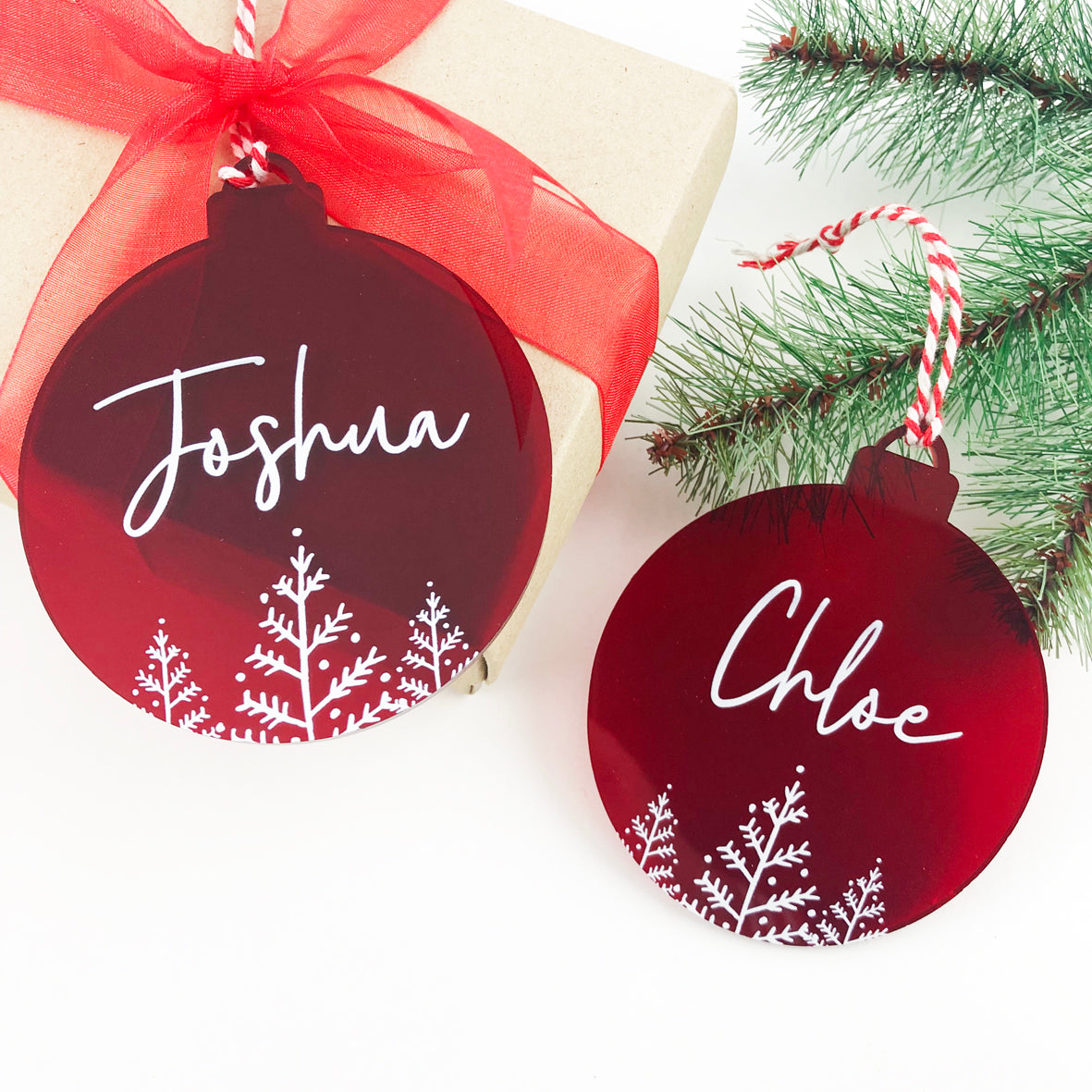 Red Christmas Name Ornament