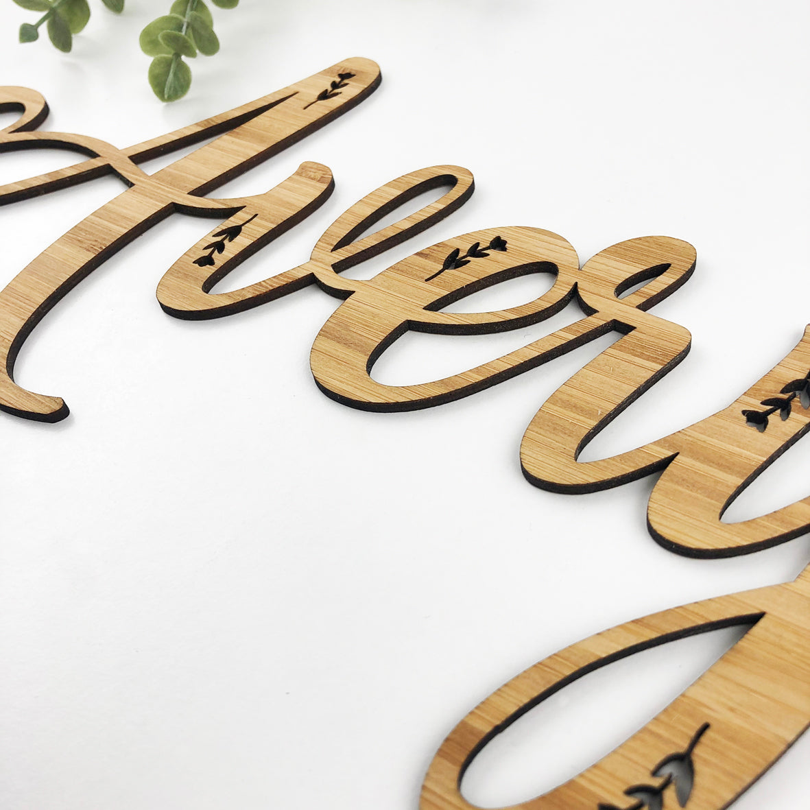 Cursive Name Plaque (with cut outs)
