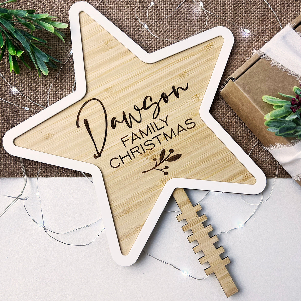 Personalised Star Christmas Tree Topper