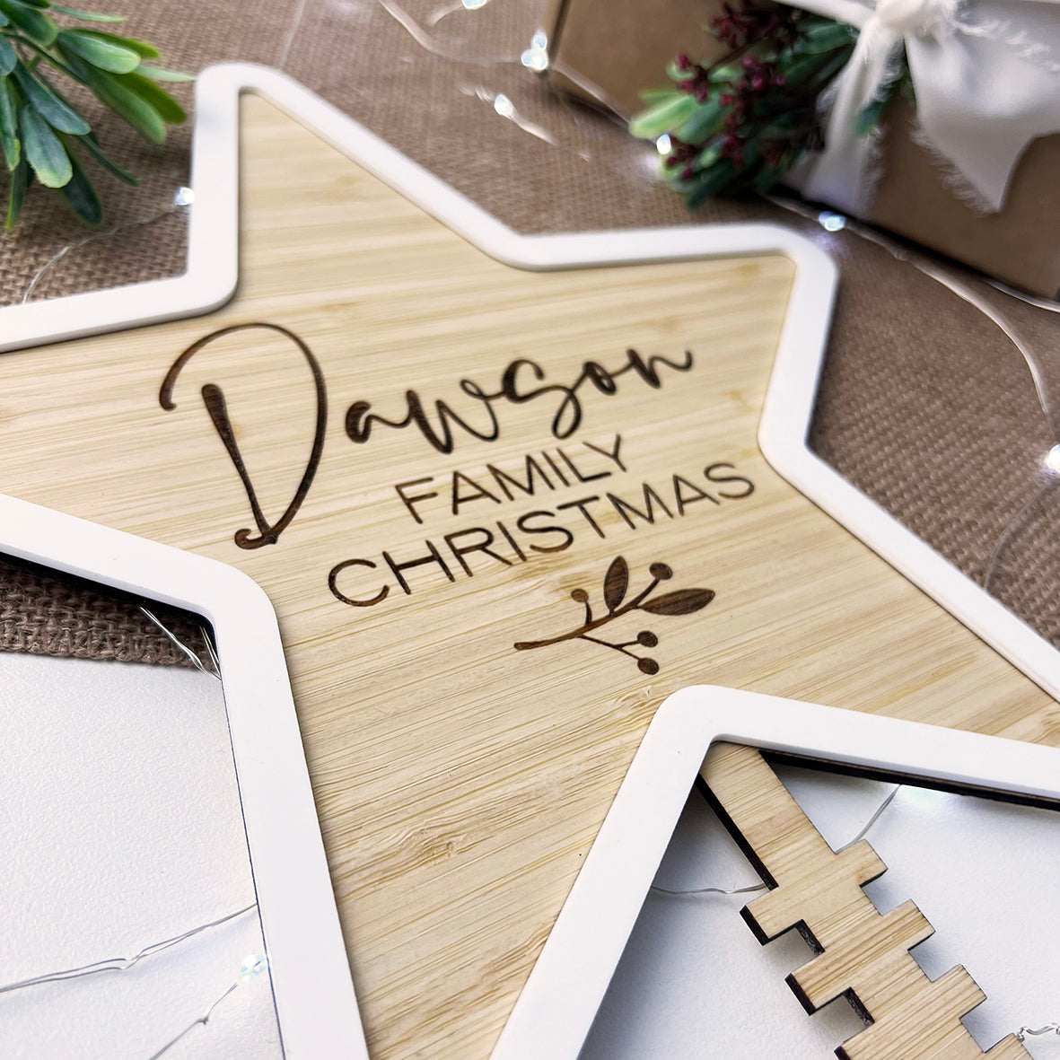 Personalised Star Christmas Tree Topper