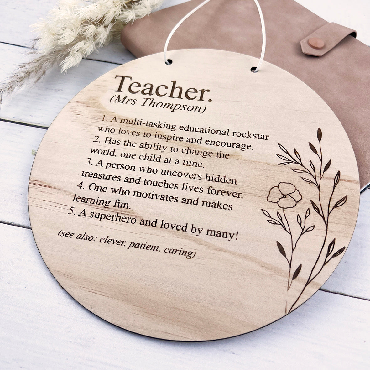 Teacher Dictionary Personalised Wall Plaque