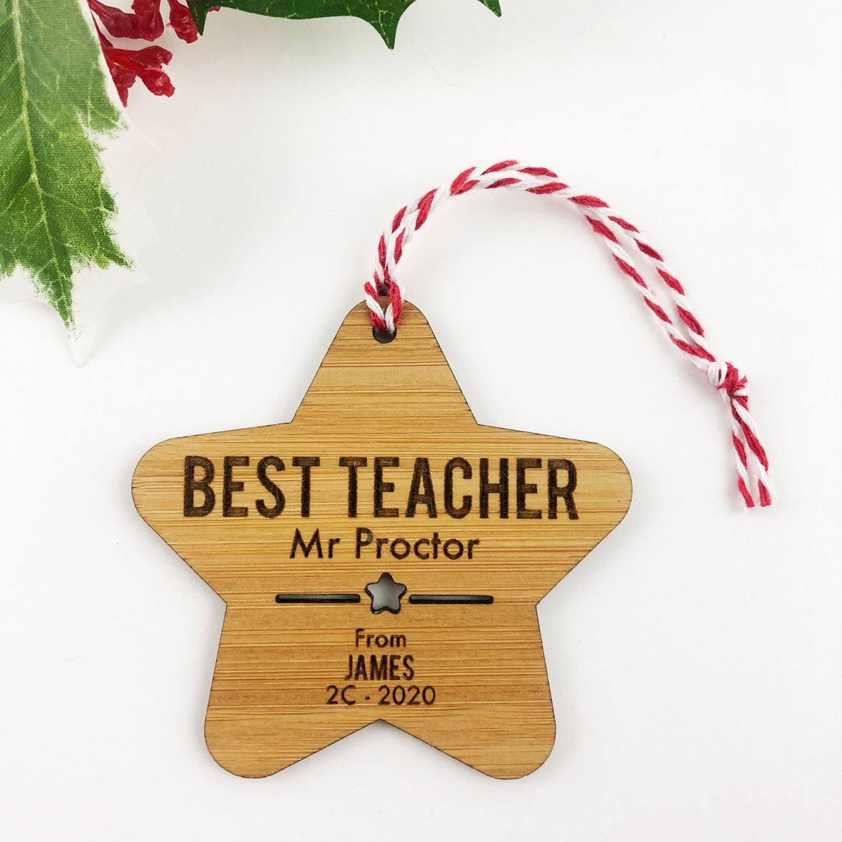 Best Teacher Bamboo Ornaments (3 Designs)