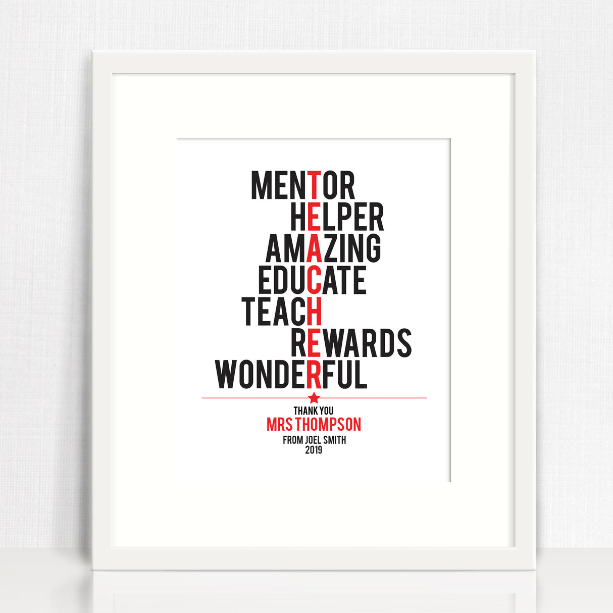 Teacher Print (typographic)