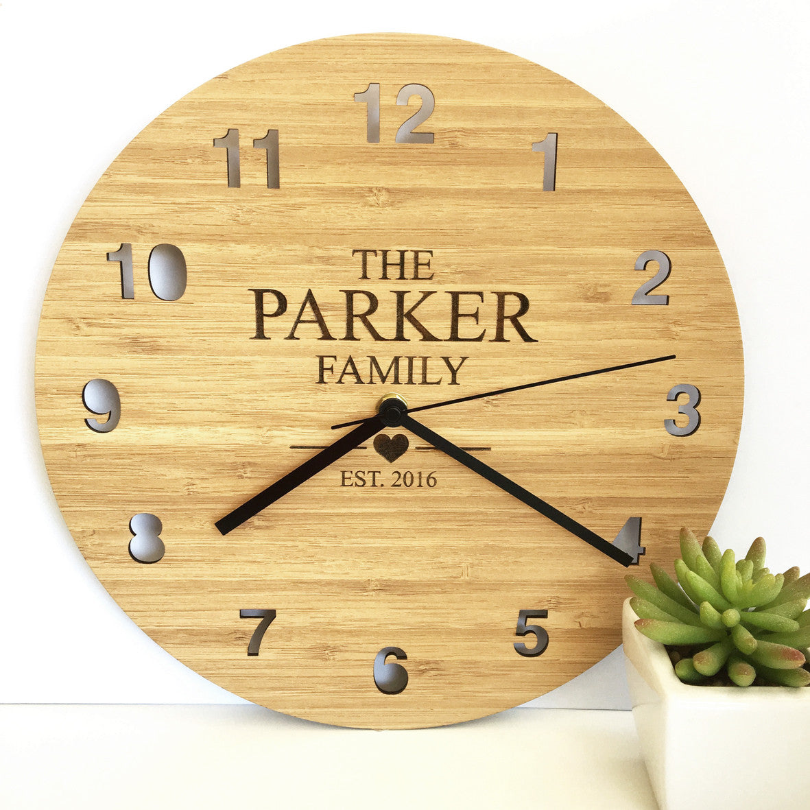 The Family Bamboo Wall Clock