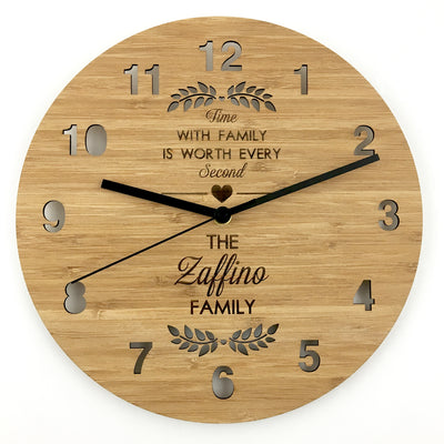 Time With Family Bamboo Clock