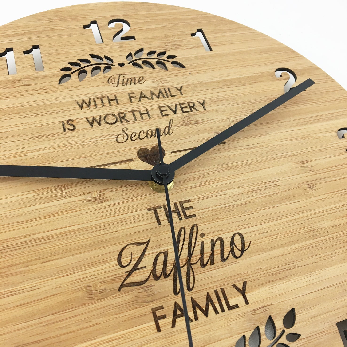 Time With Family Bamboo Clock