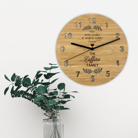 Time With Family Bamboo Clock