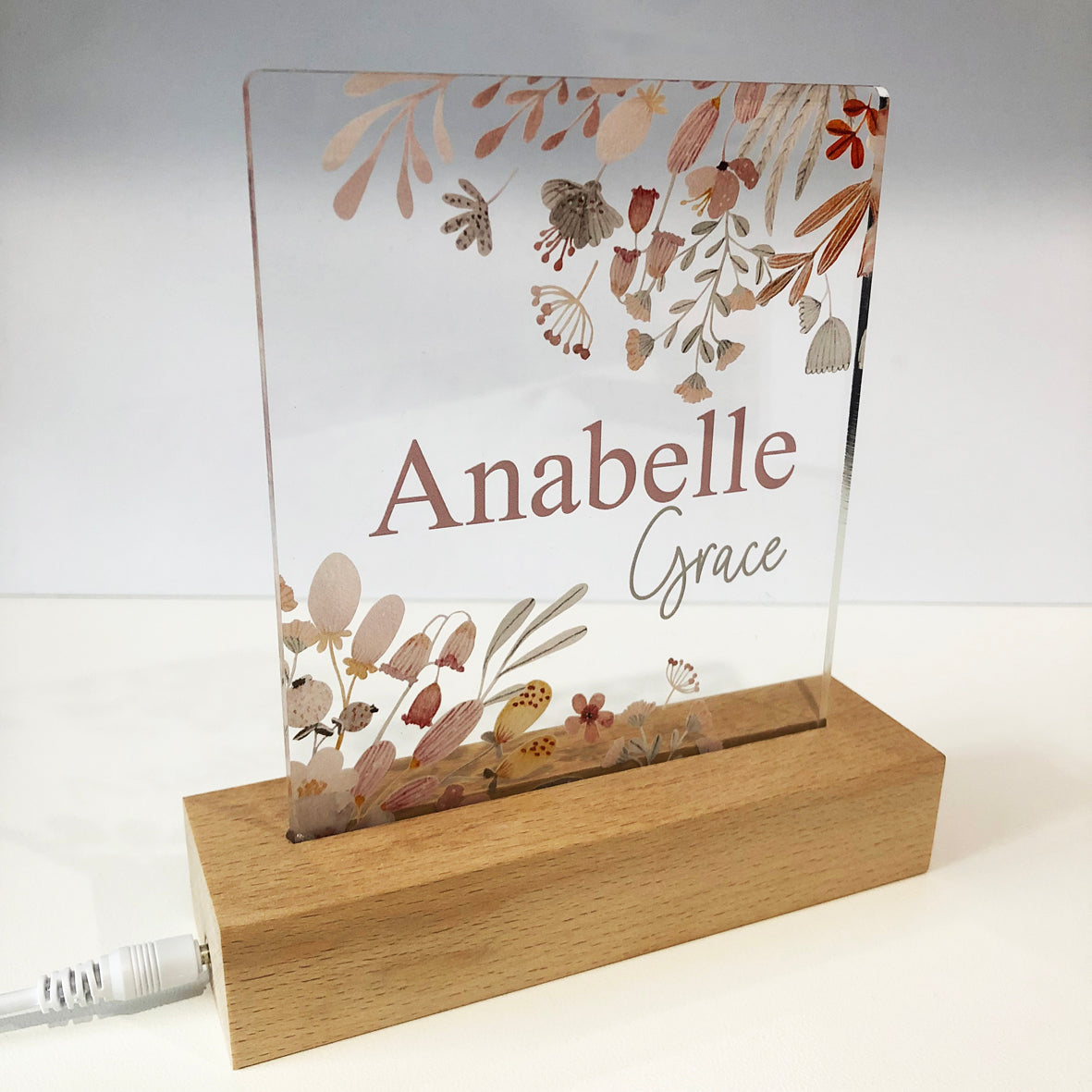 Tiny Flowers Spray Personalised Night Light