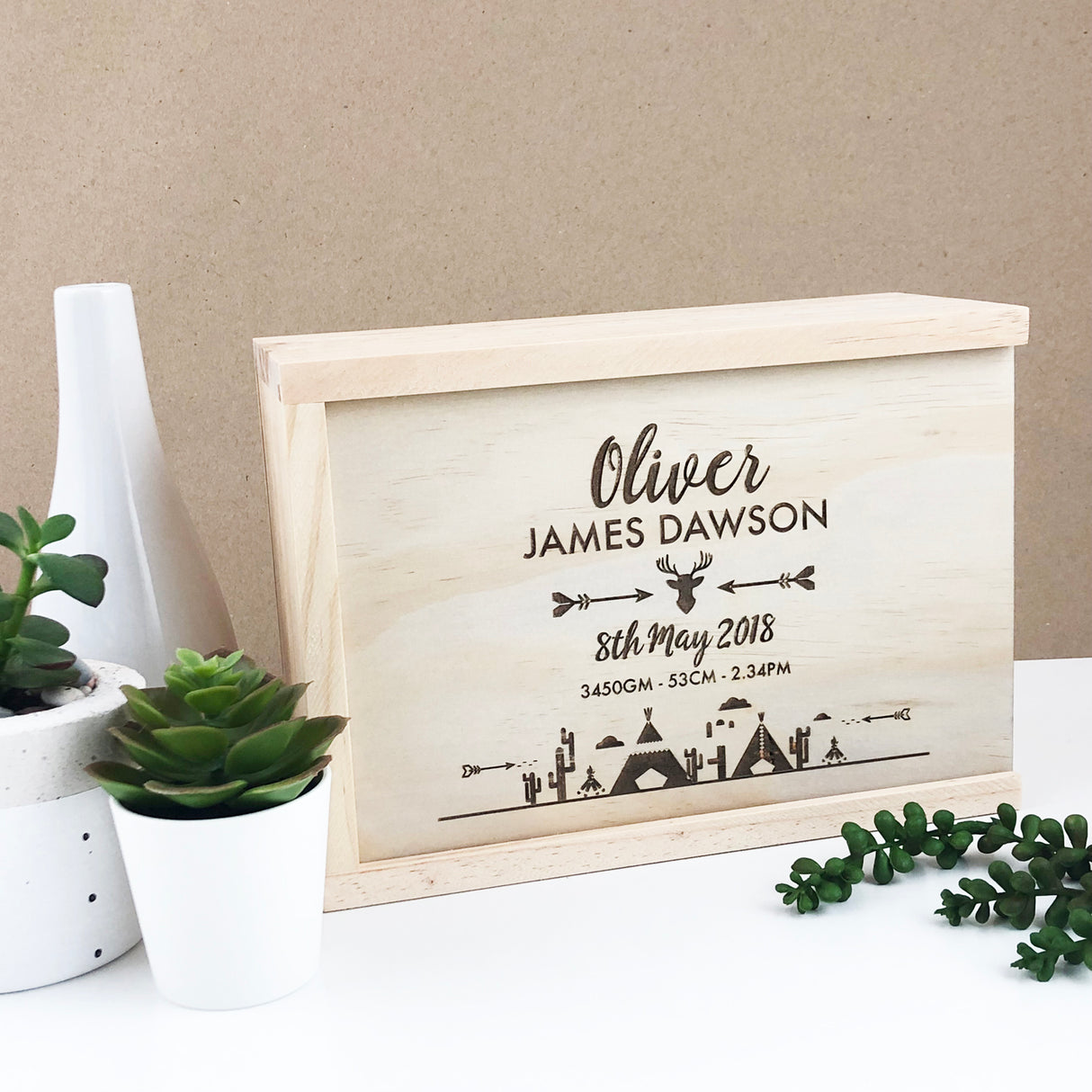 Tribal Birth Details Keepsake Box