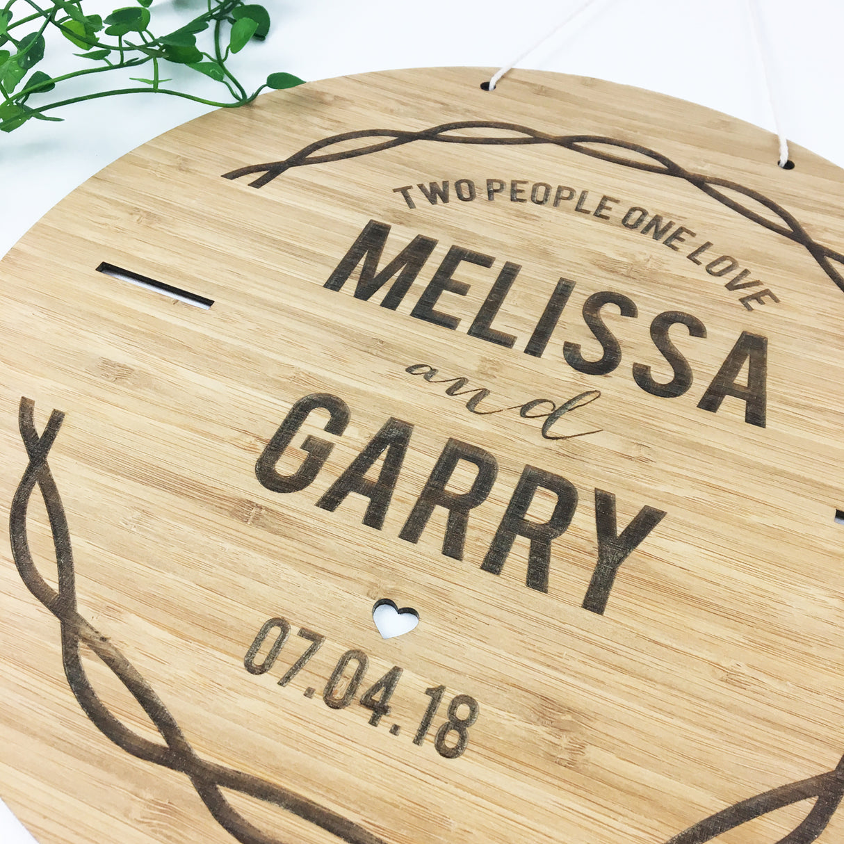 Two People One Love Personalised Wall Hanging