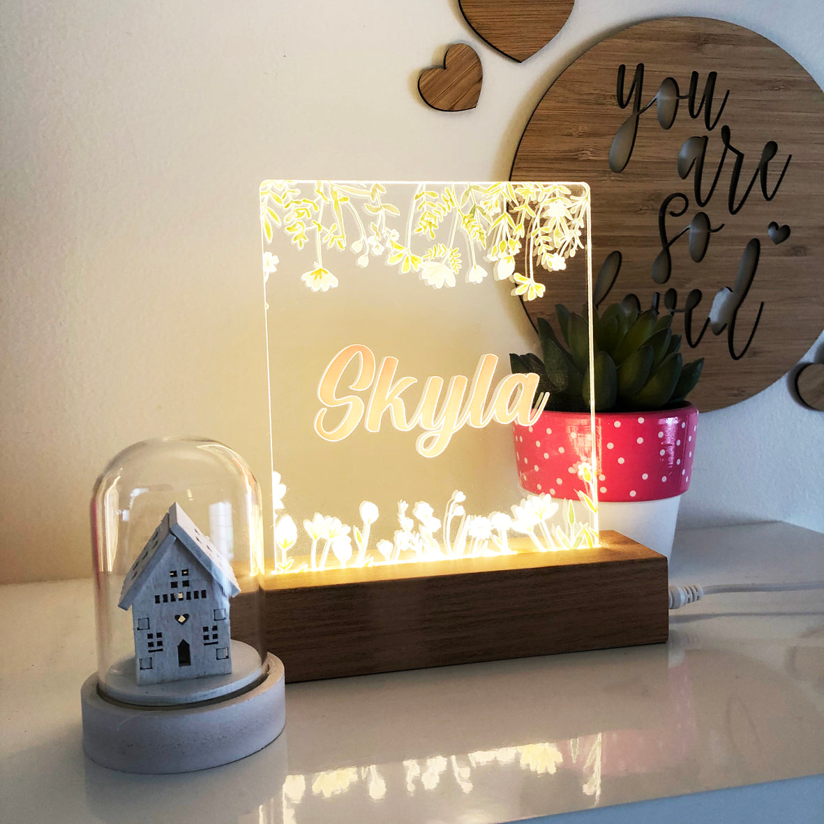 Sweet Flowers Personalised Night Light