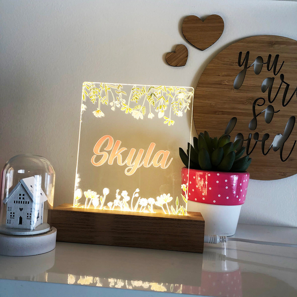 Sweet Flowers Personalised Night Light