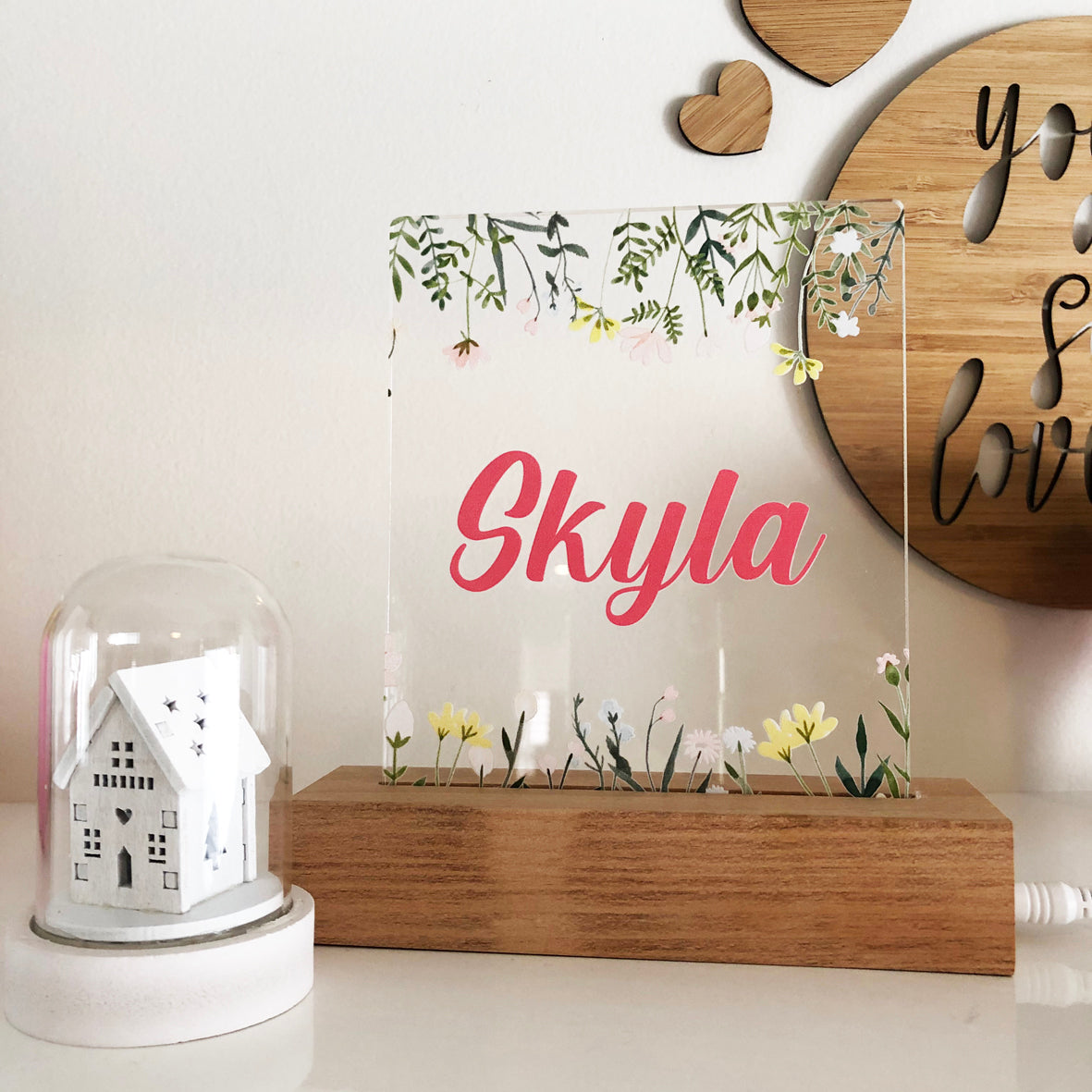 Sweet Flowers Personalised Night Light