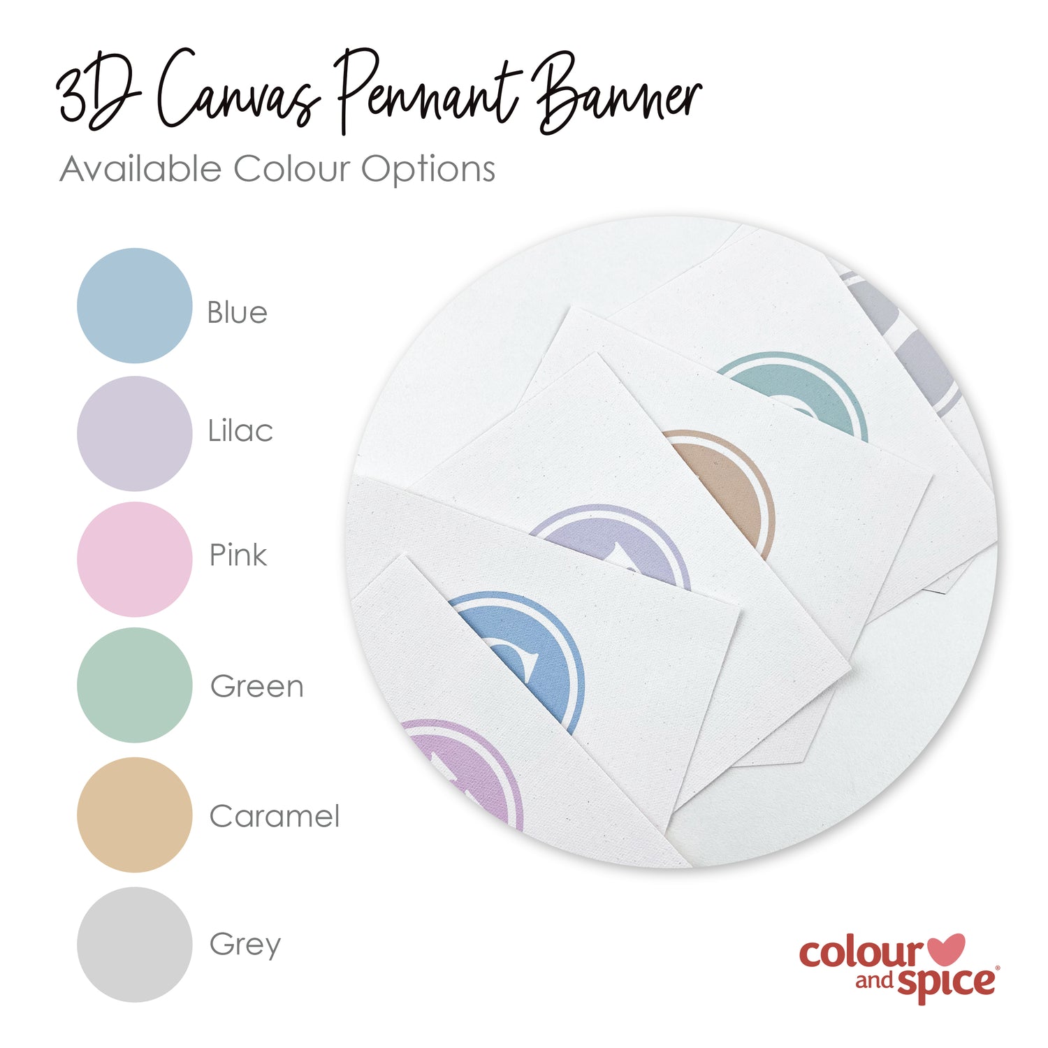 3D Monogram Birth Details Pennant Banner - Lilac