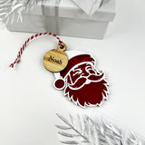 Santa Face 3D Ornament With Name Tag