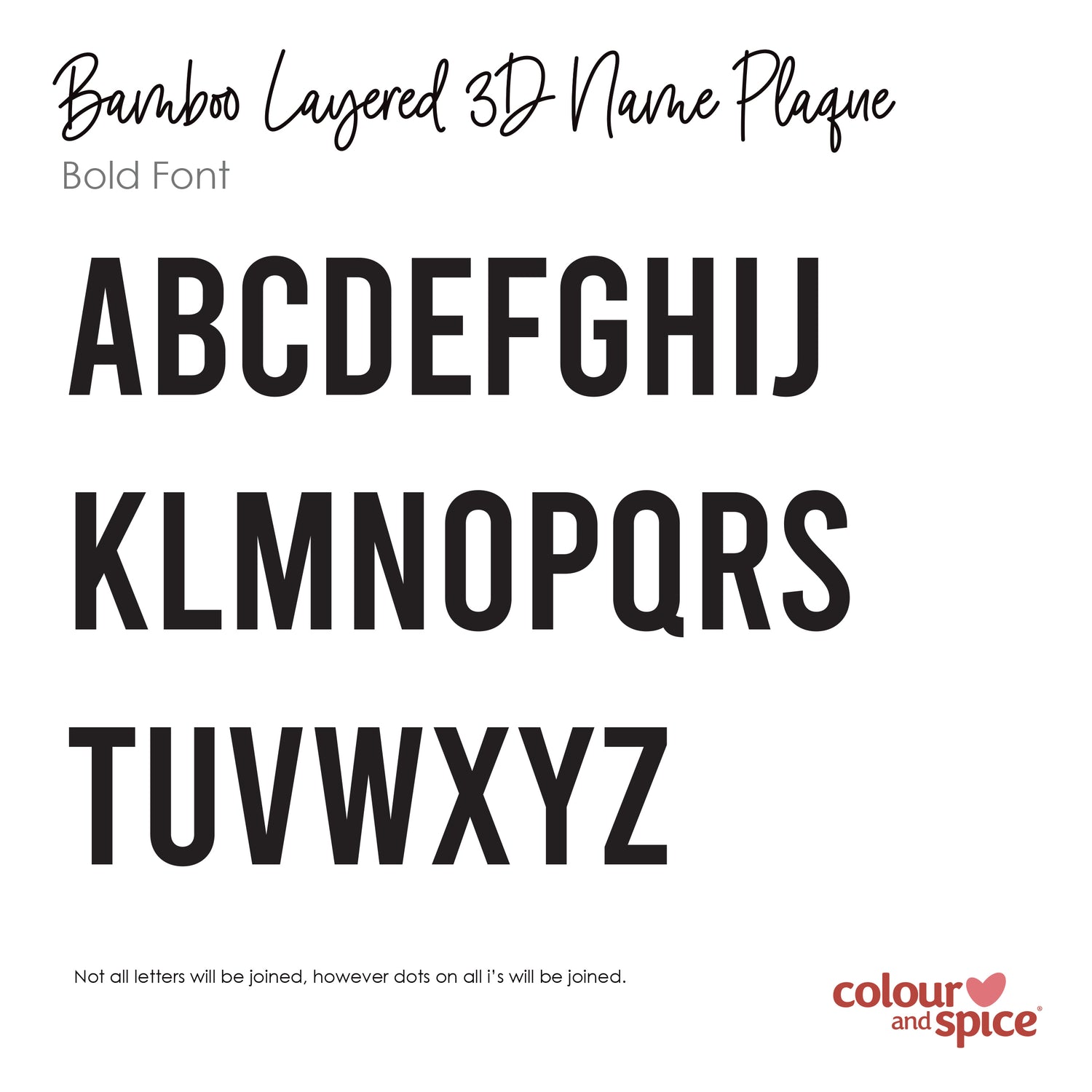 Personalised Double Layer Bold Name Plaque (2 sizes, 2 colours)