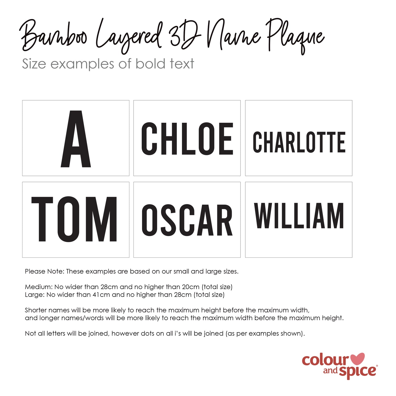 Personalised Double Layer Bold Name Plaque (2 sizes, 2 colours)