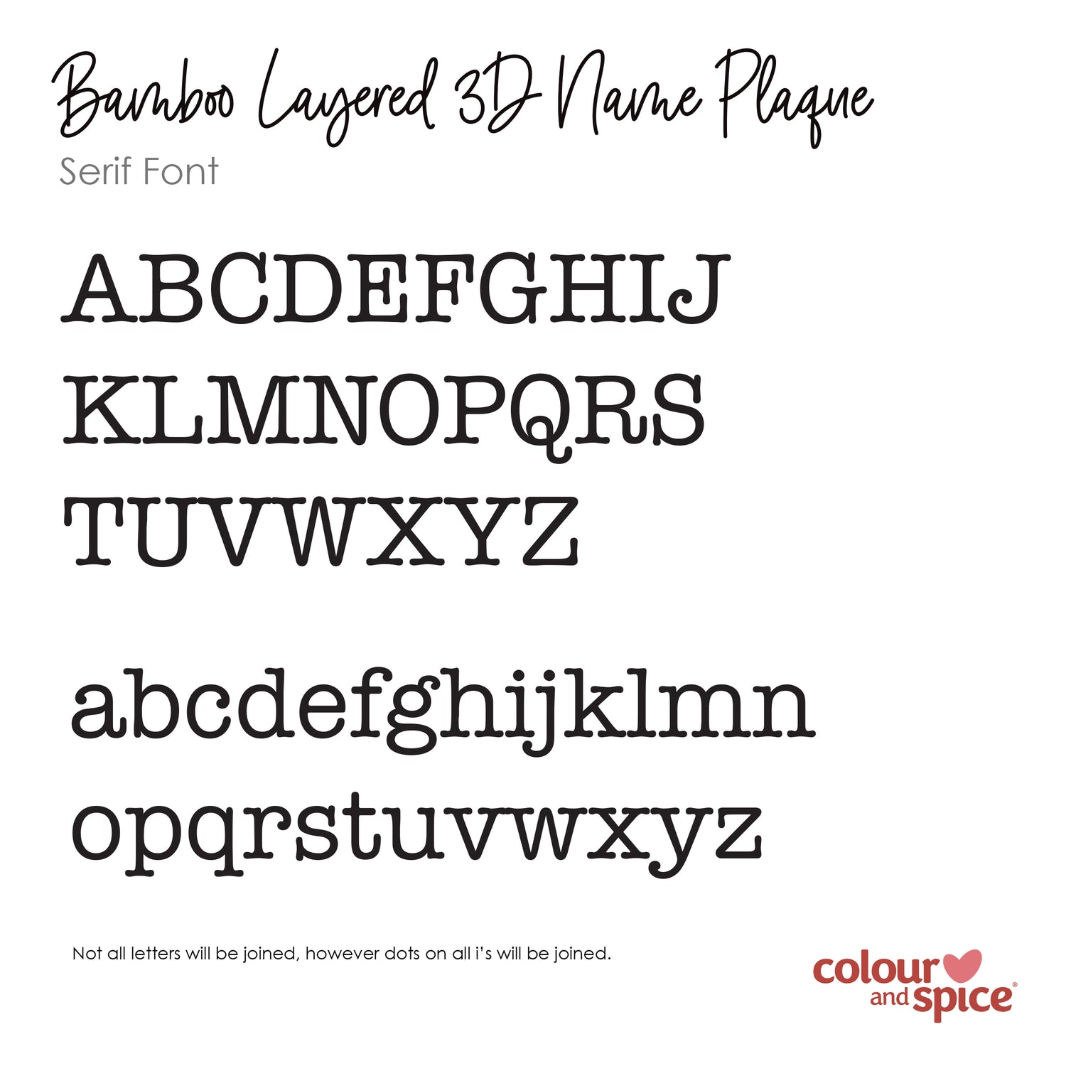 Personalised Double Layer Serif Name Plaque (2 sizes, 2 colours)