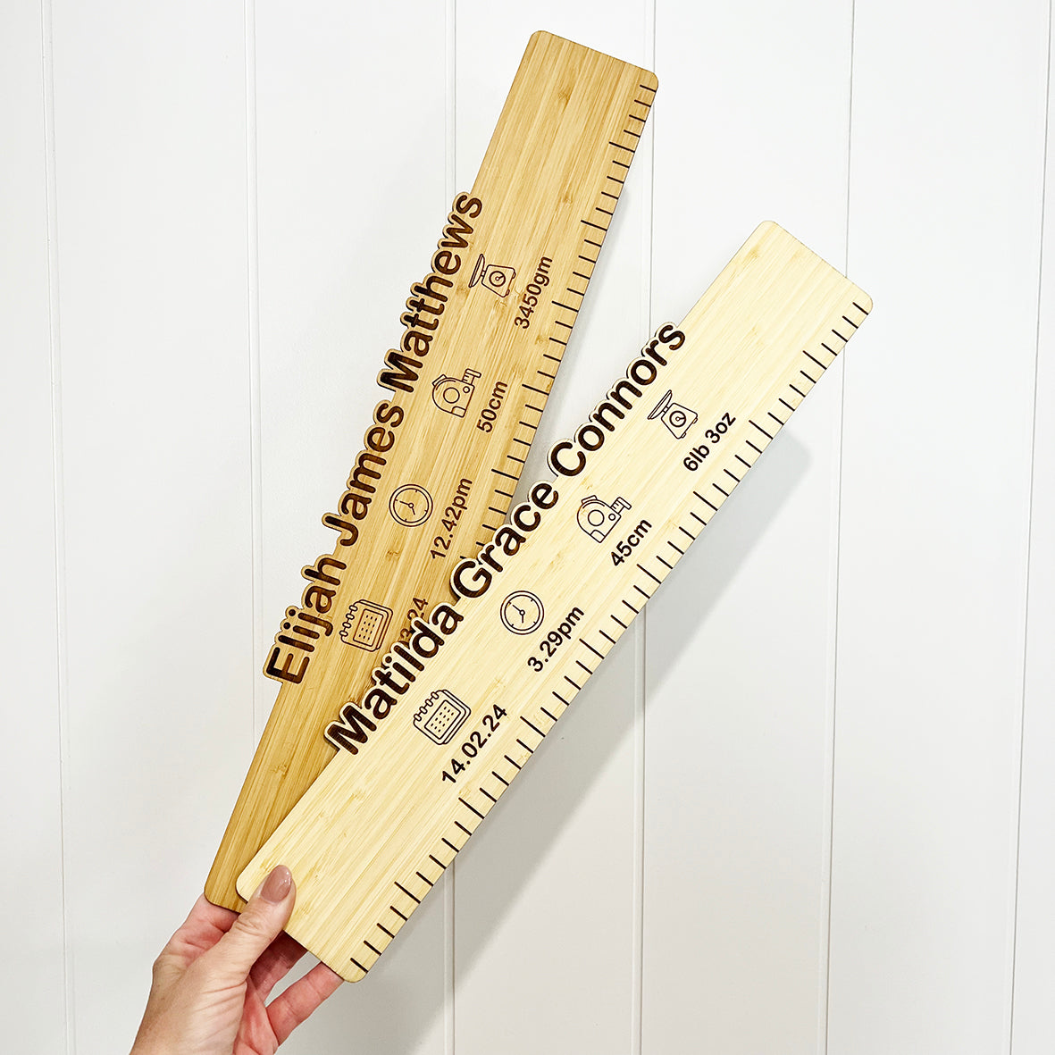 Personalised Bamboo Birth Ruler - Colour and Spice Pty Ltd