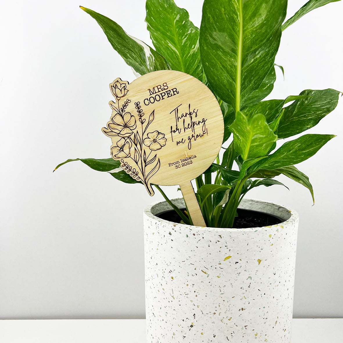 Botanical Spray Teacher Planter Stick