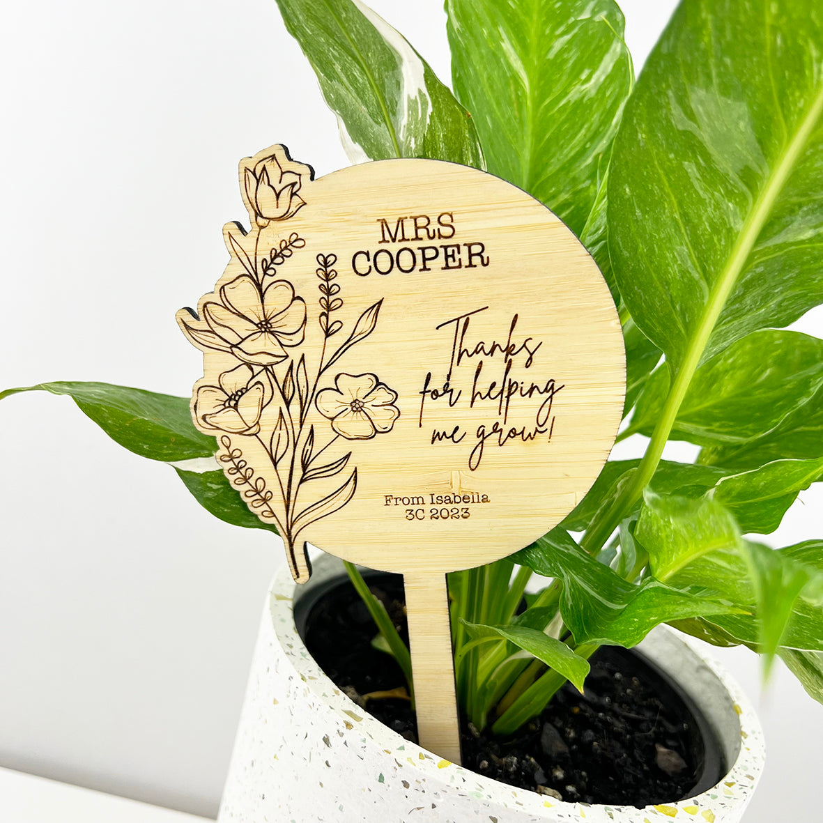 Botanical Spray Teacher Planter Stick
