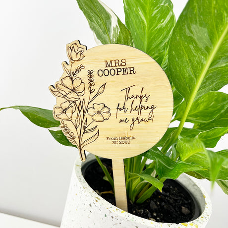 Botanical Spray Teacher Planter Stick