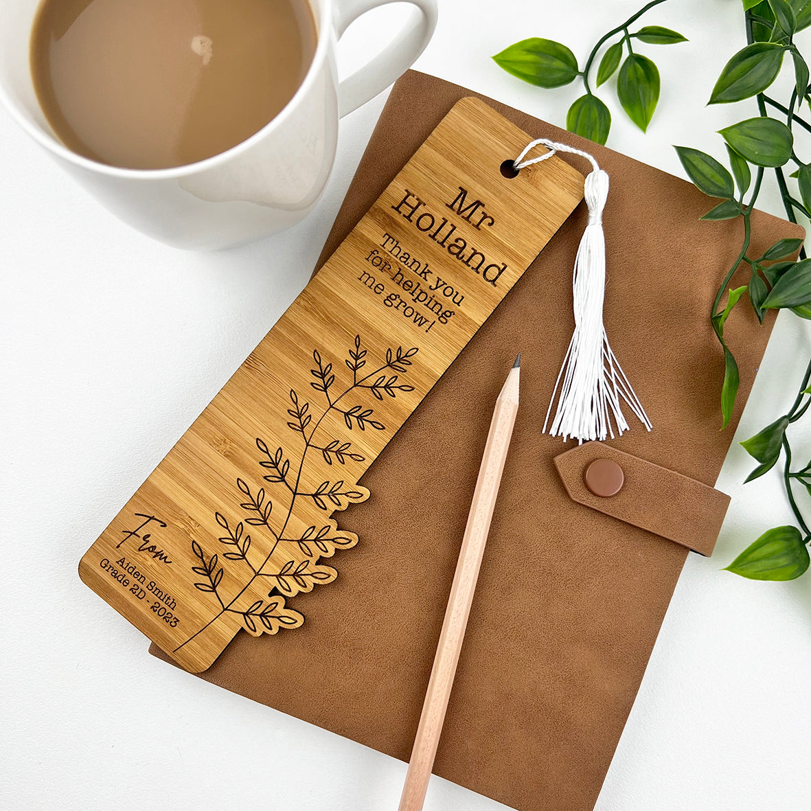 Botanical Stem Personalised Bookmark