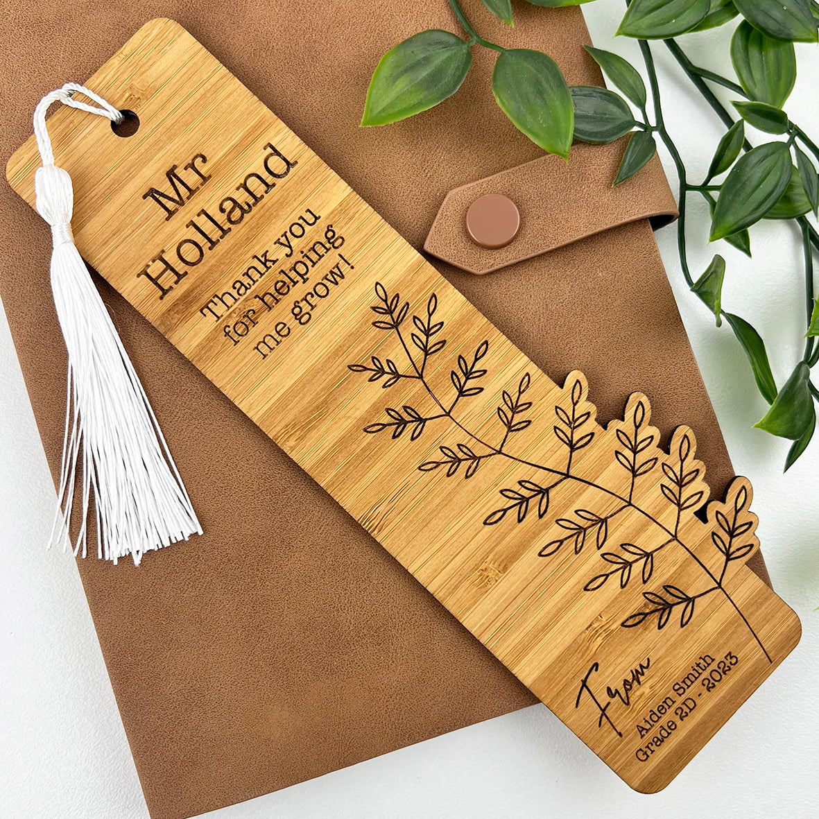 Botanical Stem Personalised Bookmark