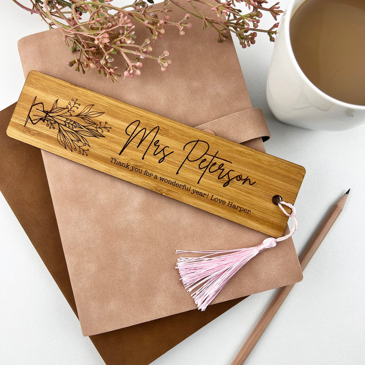 Botanical Vase Personalised Bookmark