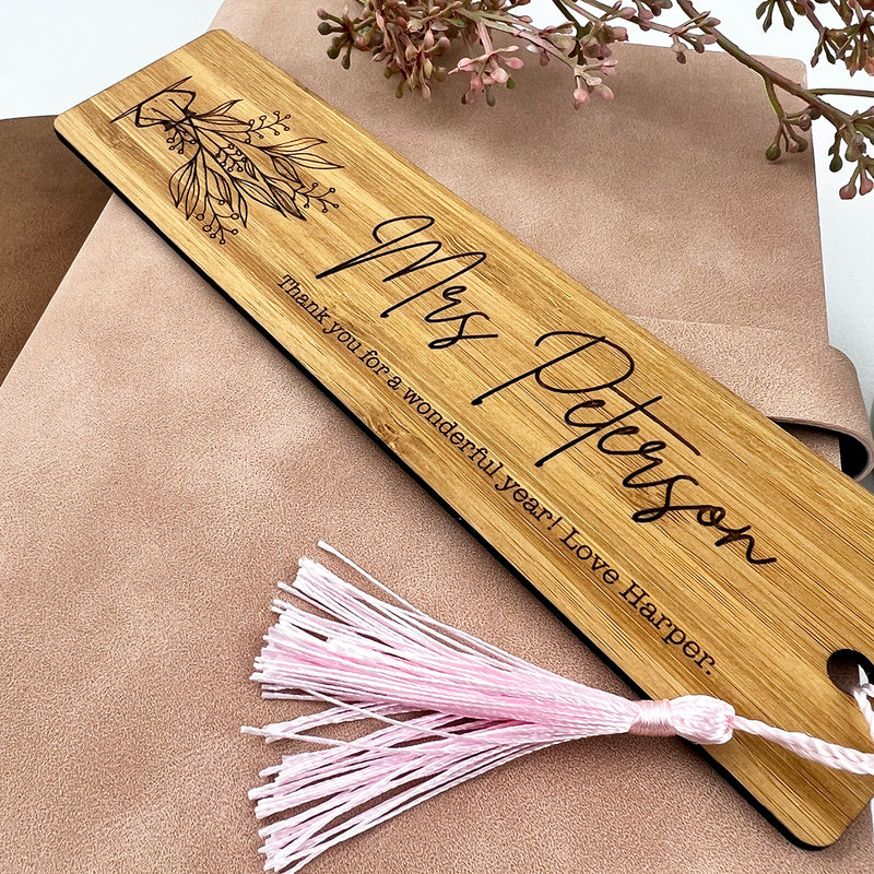Botanical Vase Personalised Bookmark