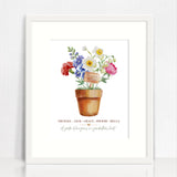 Bouquet Birth Flower Personalised Print