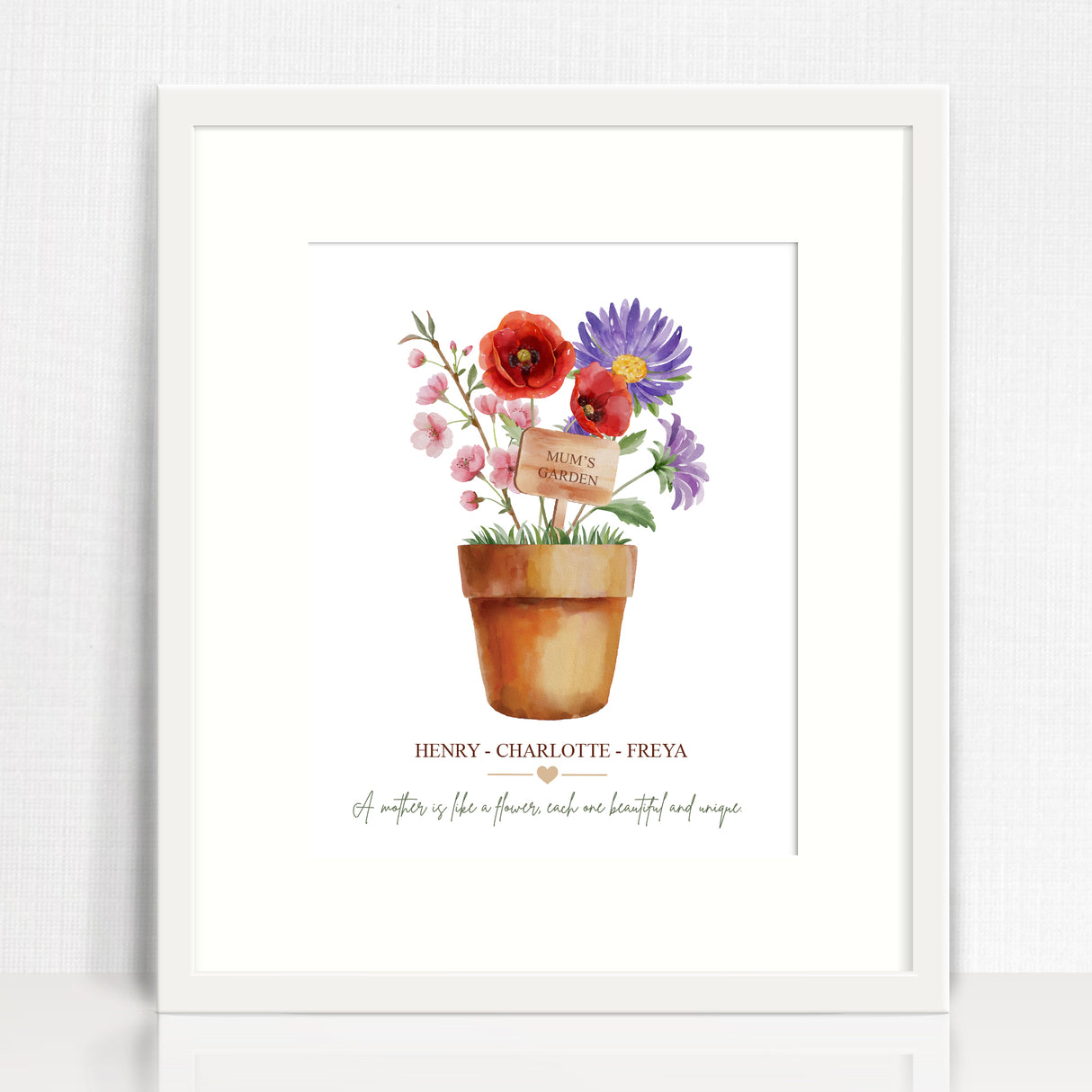 Bouquet Birth Flower Personalised Print
