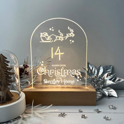 Christmas Santa Sleigh Countdown Night Light